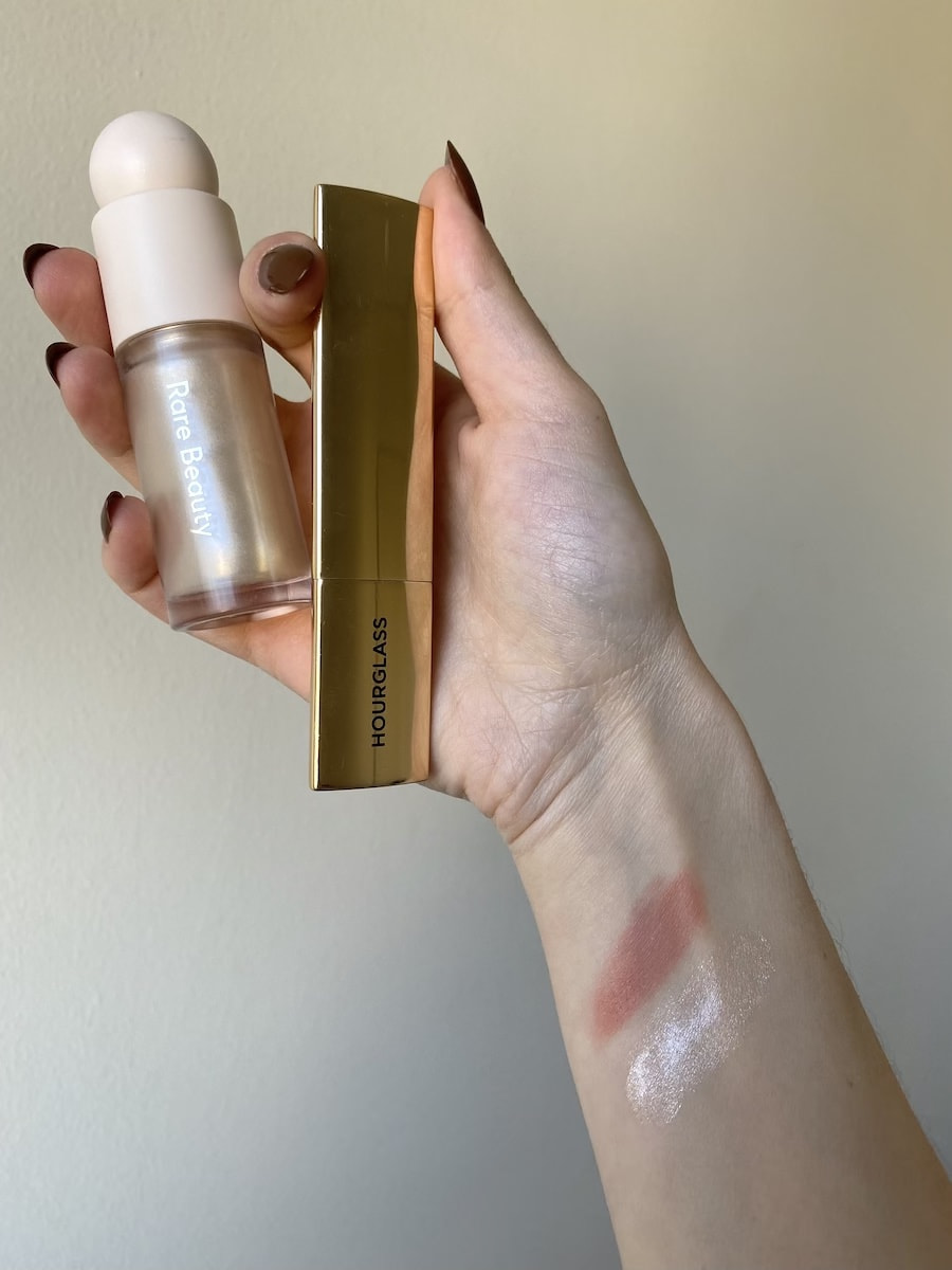 highlighter and stick blush