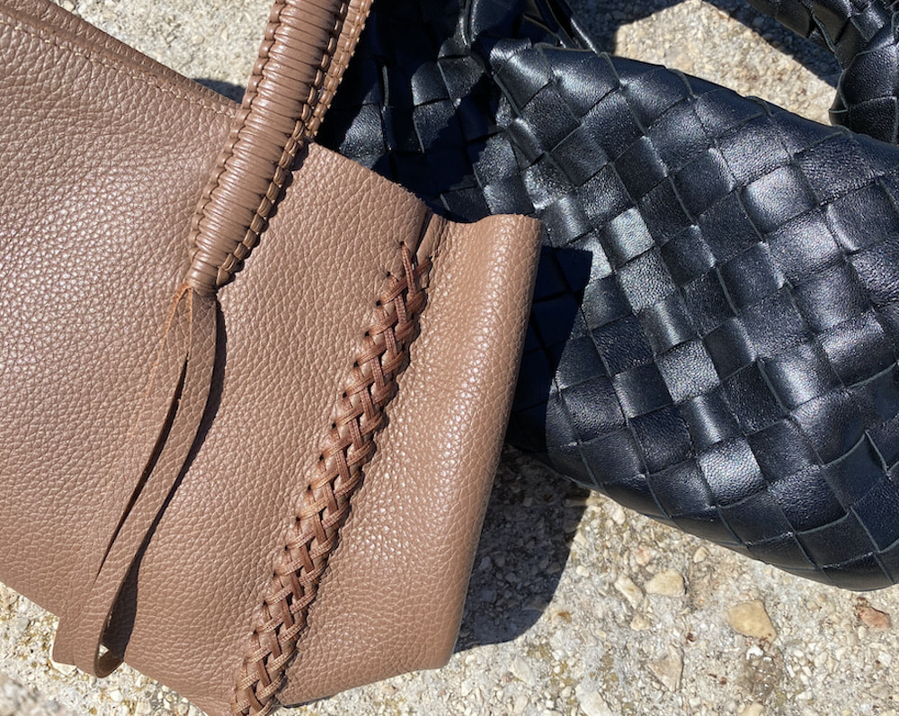 leatherbagtexture callista and bottega bags