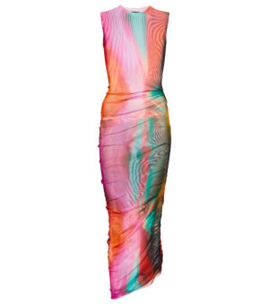 Louisa Ballou Heatwave printed mesh midi dress €600