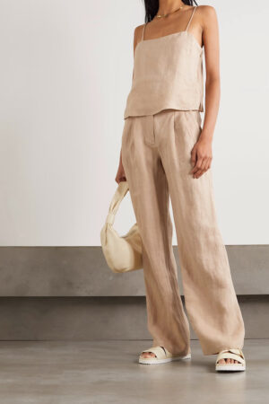 ANINE BING Rose linen camisole