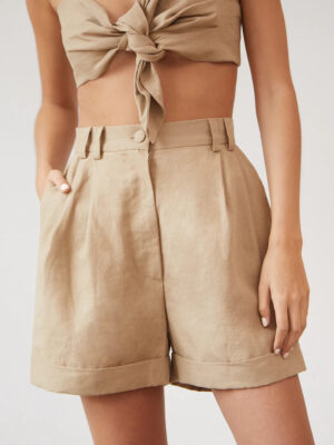 CASA RAKI Clementina organic-linen shorts