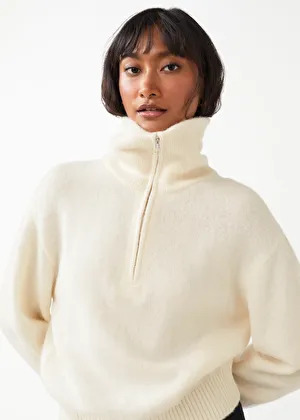 & Other Stories Half-Zip Knit Jumper