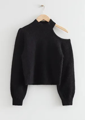 & Other Stories Open Shoulder Mohair Sweater