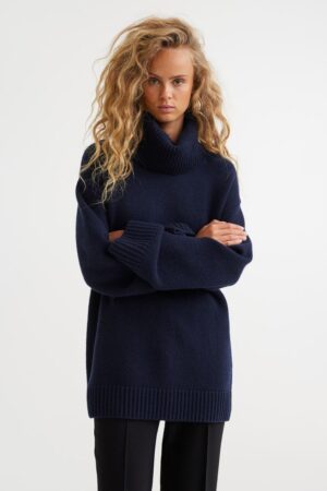 HM Cashmere-mix polo-neck jumper