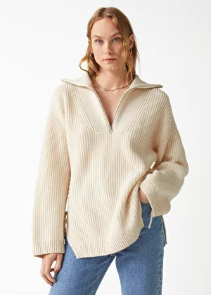 Half-Zip Lace-Up Jumper