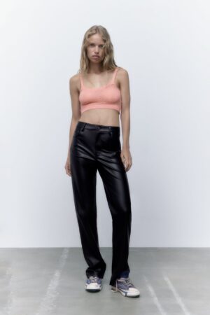 ZARA POINTELLE-KNIT TOP