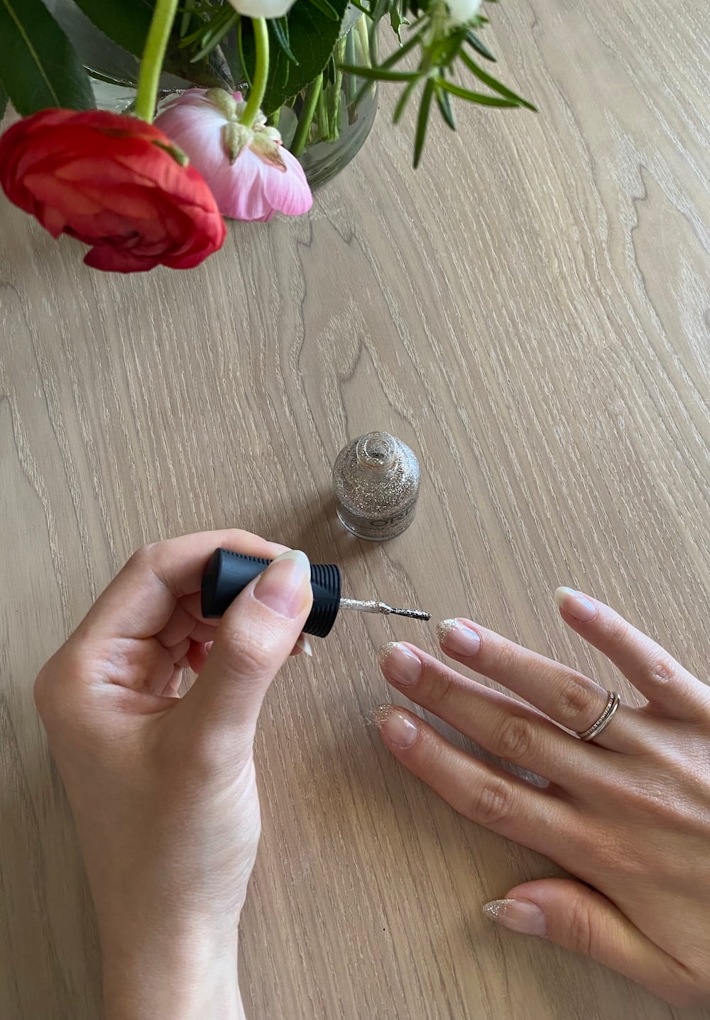 glitter french mani glitter french mani