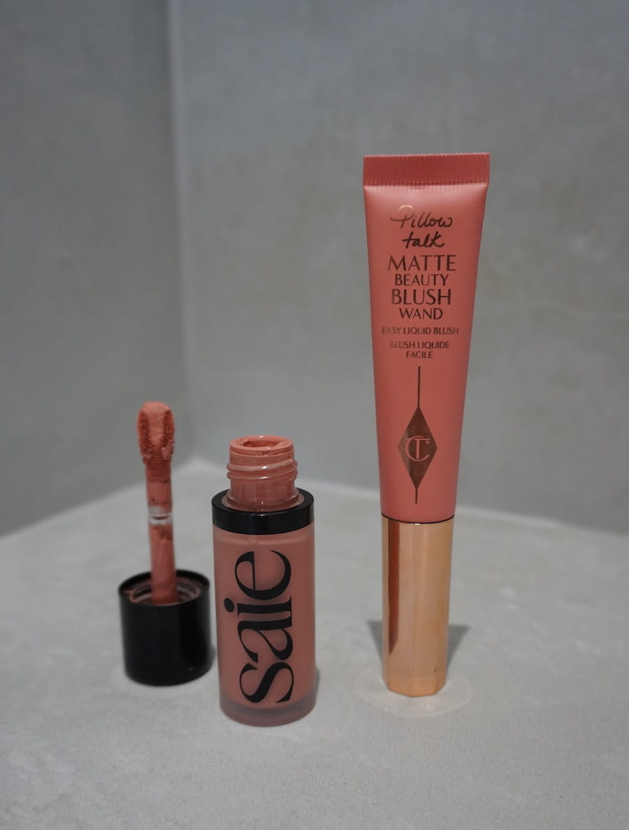 saie dew blush and pink pop matte blush wand